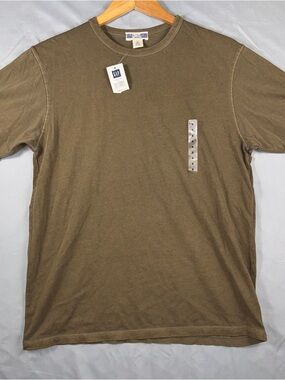 Gap Shirt Mens Small Olive Green Solid Crewneck Short Sleeve Casual Basic Tee